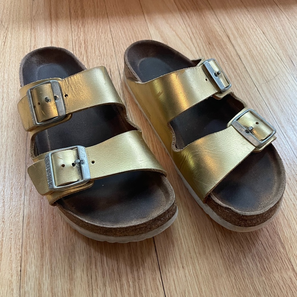 Gold Birkenstock Arizona